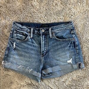 Silver Jeans Distressed Blue Jean Shorts
